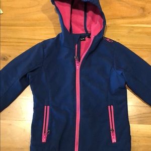 Girls CMP hard shell fleece lined jacket